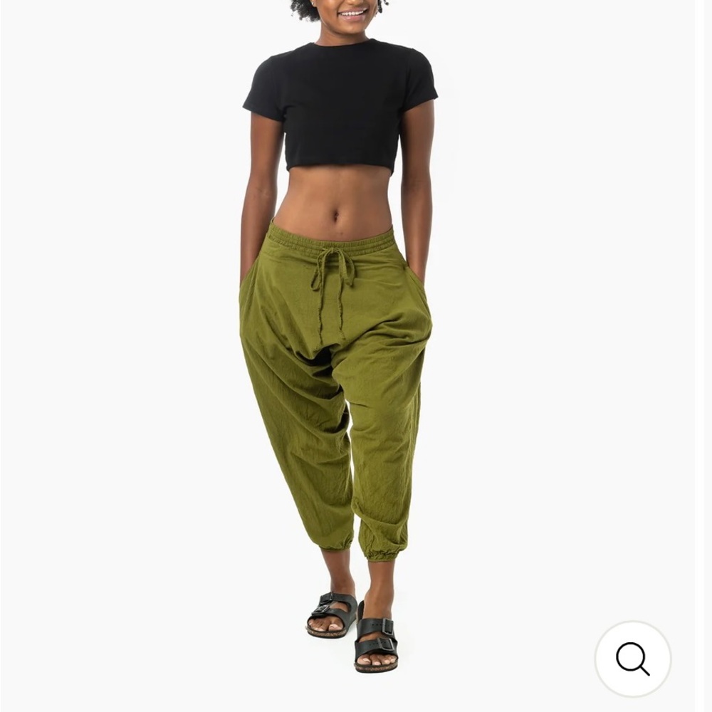 Buddha Pants - Winter Savannah Harem  - Green